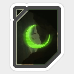 Green neon - electro moon Sticker